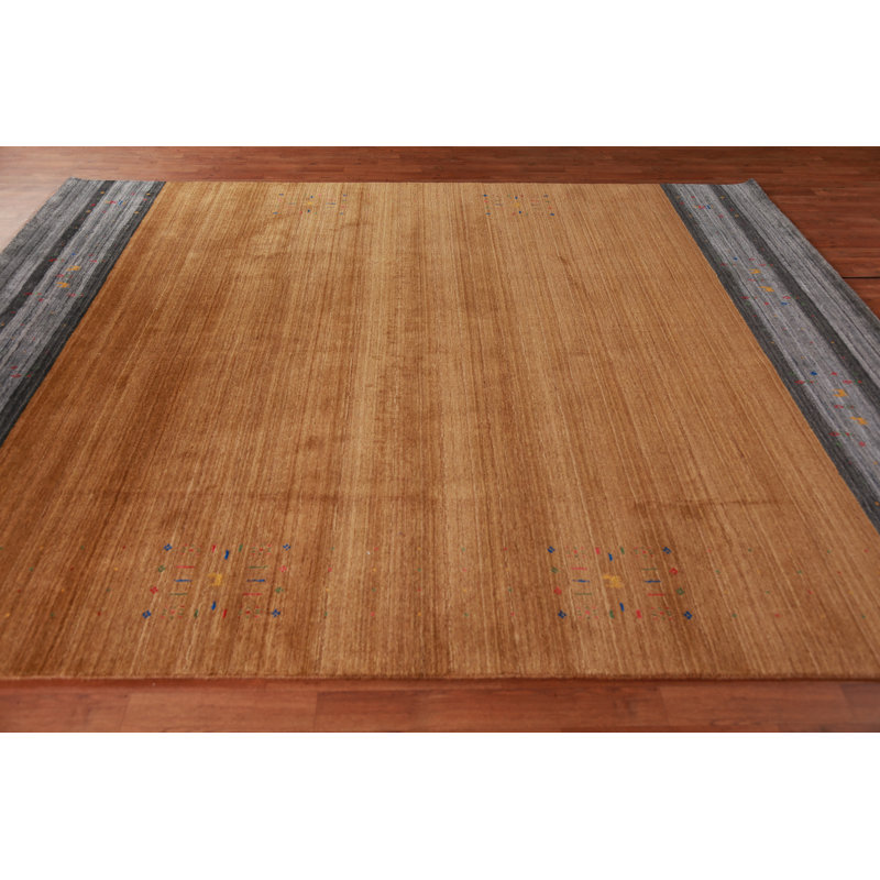 Tapis rouille à rayures indiennes Gabbeh 8