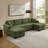  113'' U-Shaped Pull-Out Sofa Bed With Storage Chaise-89332600