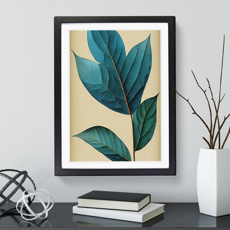 View of a Leaves No.2 - Framed Print, Black Framed, 64cm H x 46cm W x 2cm D