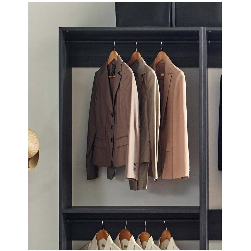  Gray Freestanding Walk in Wood Closet System for Contemporary Closet Room Design