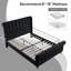 Lit plateforme tapissier avec tête de lit capitonnée et tête de lit capitonnée, tête de lit à oreilles en velours, structure en métal et support à lattes en bois, aucun sommier nécessaire, assemblage facile, silencieux-795551918-795551917