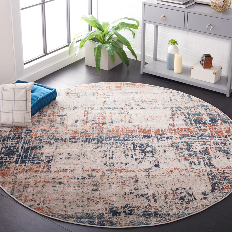 Kristeen 800 Performance Abstract Rug, Round 6'7"