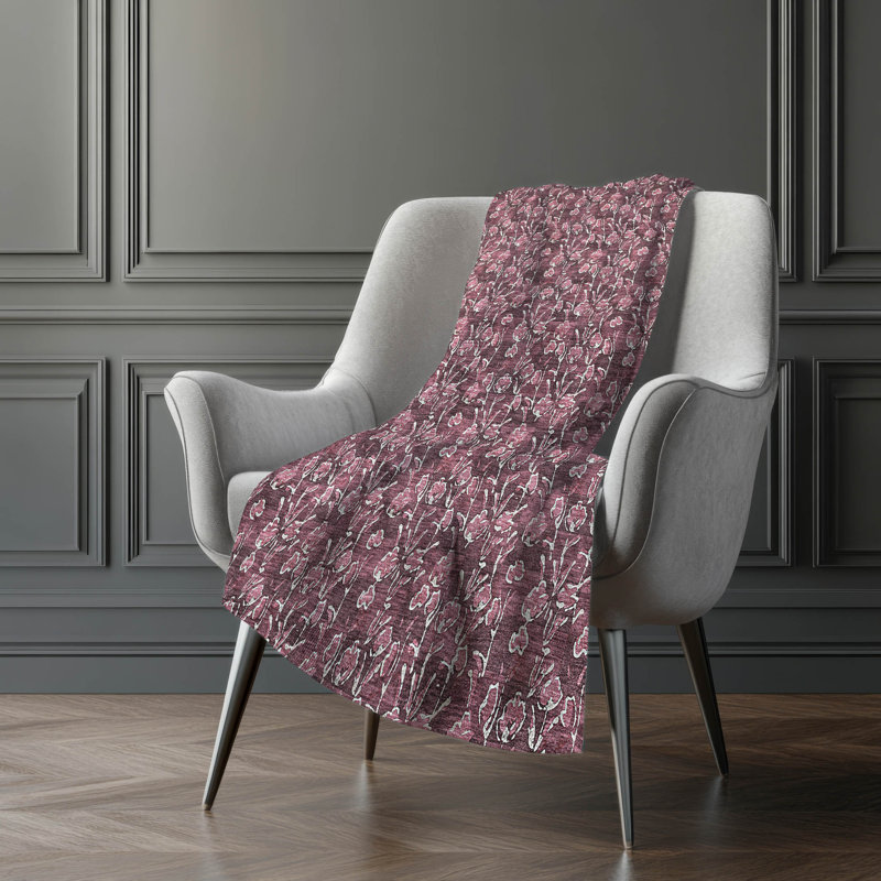 Jeté floral Sherpa ASB692 Addison, Merlot