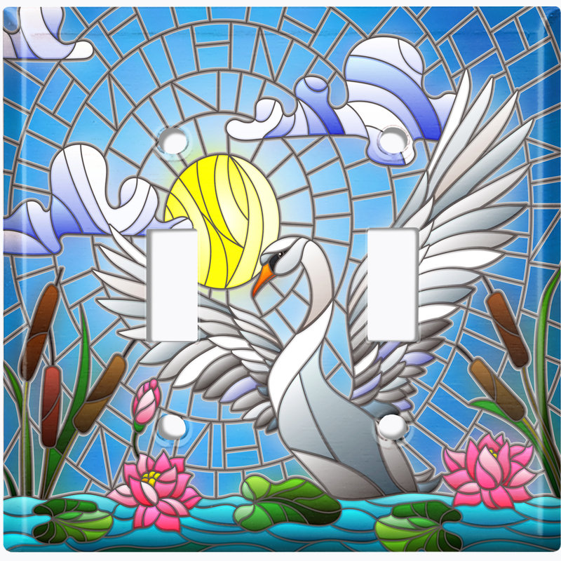 Plaque murale 2 bandes Dove Tile Sun Lake Flowers