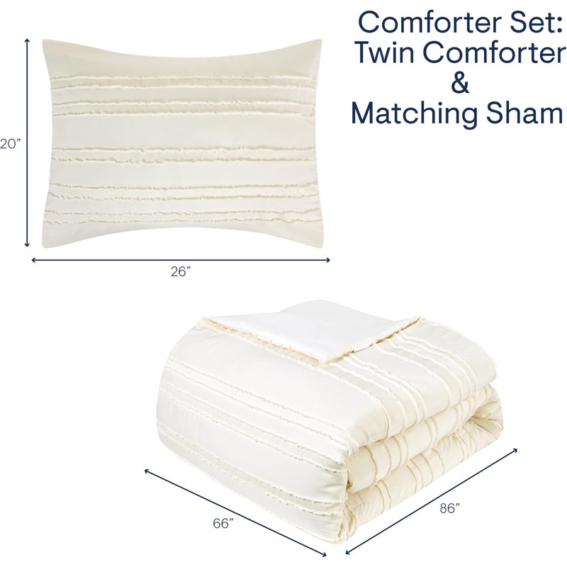 Aeropostale Eloise Eyelash Bedroom Comforter And Matching Sham Set, Twin Comforter + 1 Standard Sham
