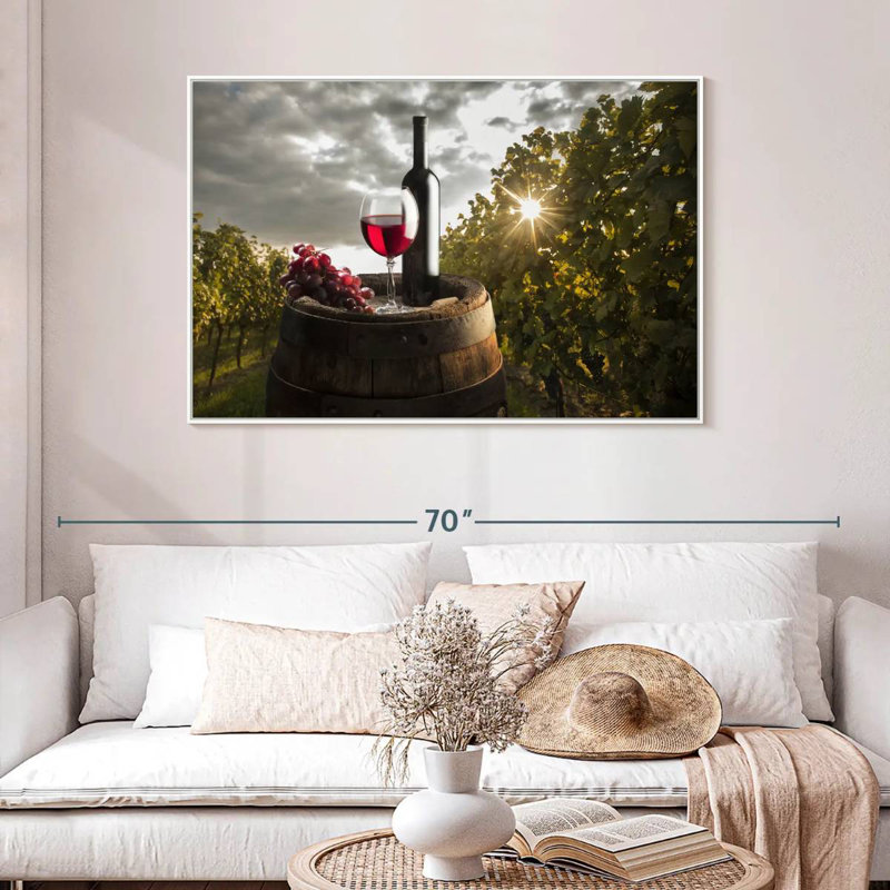 Coucher de soleil, Cadre flottant blanc, 46 po x 31 po
