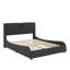 Lit plateforme double en similicuir pleine grandeur avec tête de lit renforcée, système audio Bluetooth et éclairage à DEL RVB-1662862816