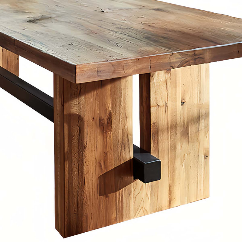 Modern Rectangular Solid Wood Dining Table, 29.53"H x 102.36"L x 47.24"W