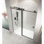 Porte de douche coulissante sans cadre de 60 po x H 76 po en noir mat avec verre transparent