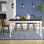 Fleurance Rubberwood Rectangular Solid Wood Top with Solid Wood Base Dining Table