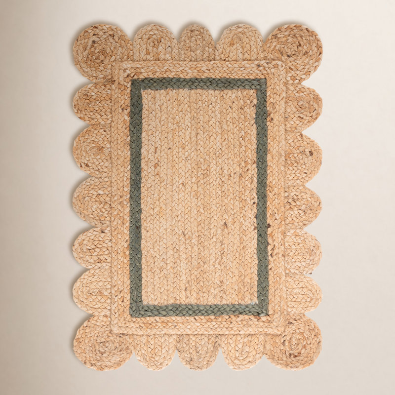  Tapis géométrique en jute tissé à la main Inaki, Rectangle 6 pi x 9 pi