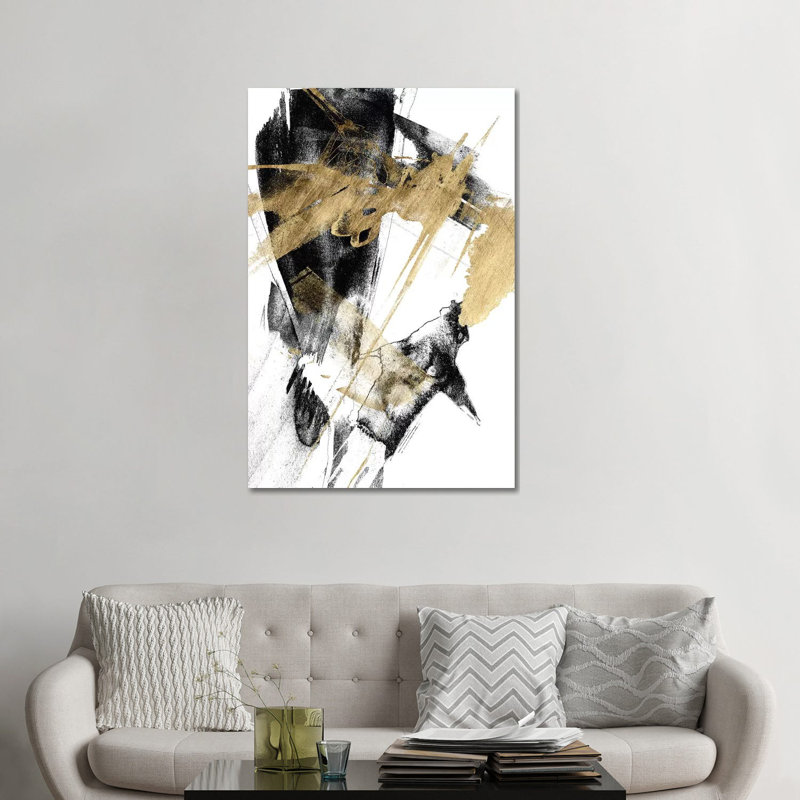 « Glam & Black I » par Jennifer Goldberger-impression, H 48 po x l 32 po x P 1,5 po, Toile tendue