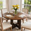 Table de salle à manger ronde 43,3 po pour 4 personnes, table de cuisine en bois de ferme moderne pour petits espaces et appartements-1401966432