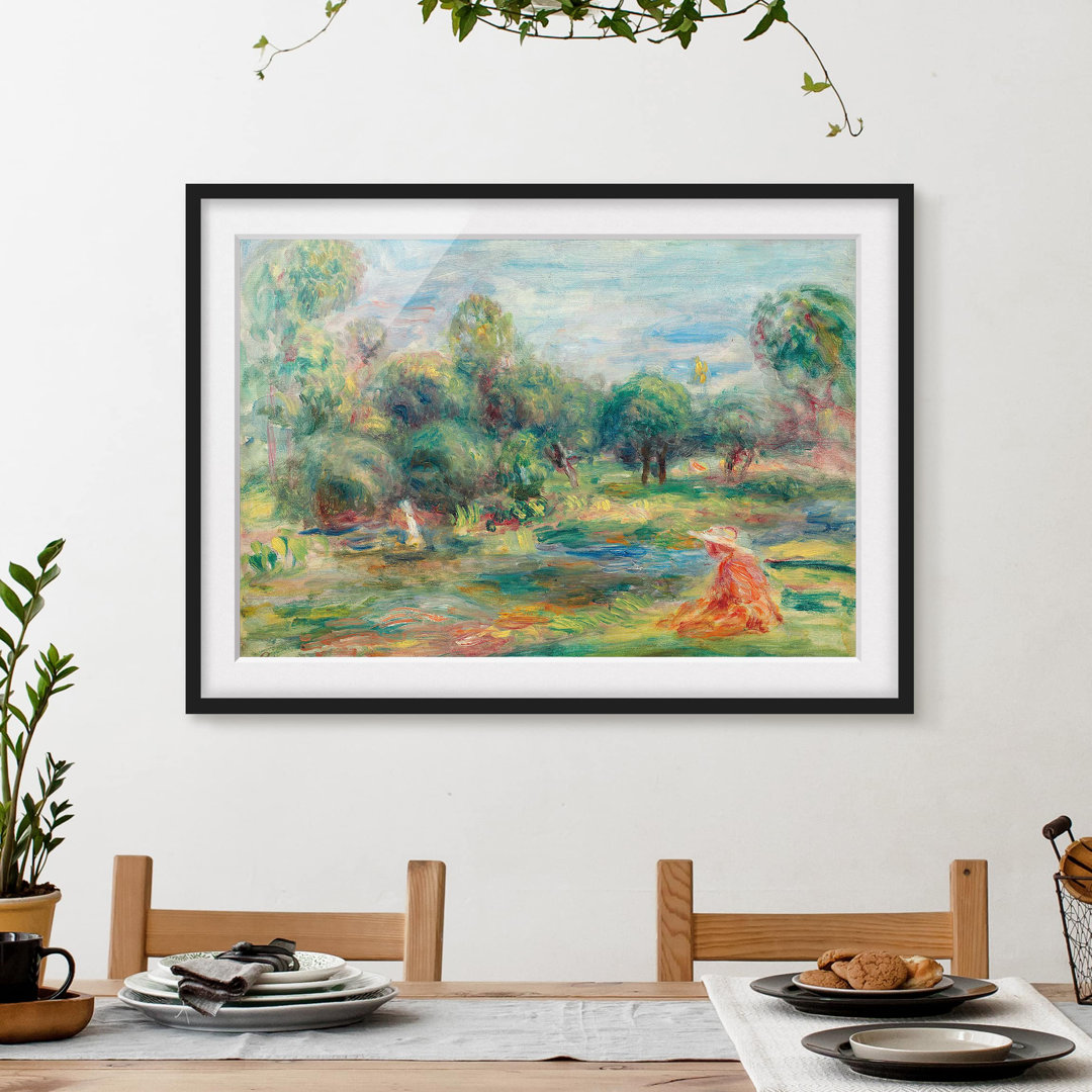 Gerahmtes Poster Landschaft bei Cagnes von Auguste Renoir