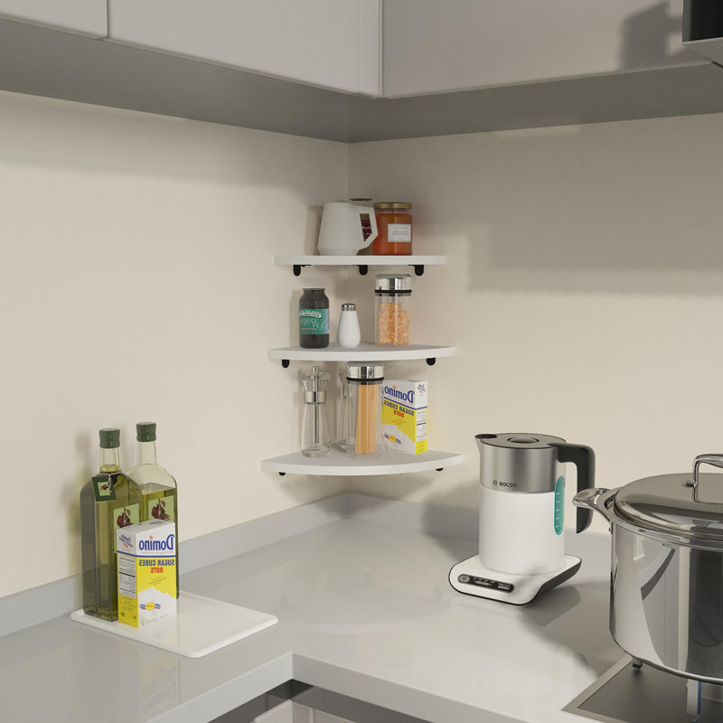 Triangle Corner Shelf, White
