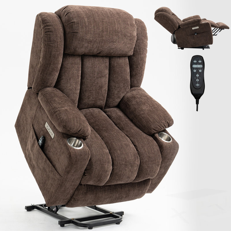 Fauteuil inclinable électrique Chenille, Brun