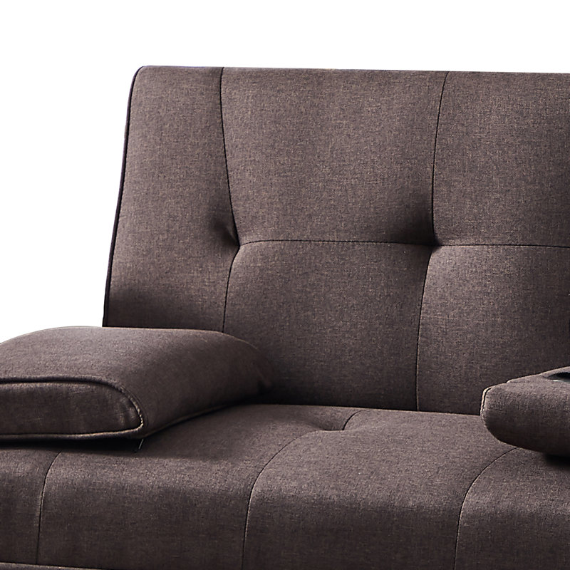 Krystel Fabric 65.35'' Reception Loveseat, Brown