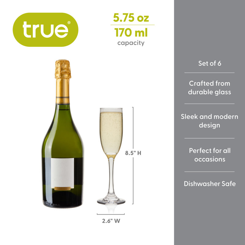Stemmed Champagne Flutes, Set of 6