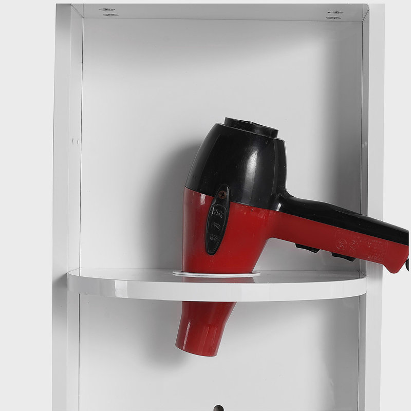 12" Bathroom Wall-Mounted Storage Rack, White