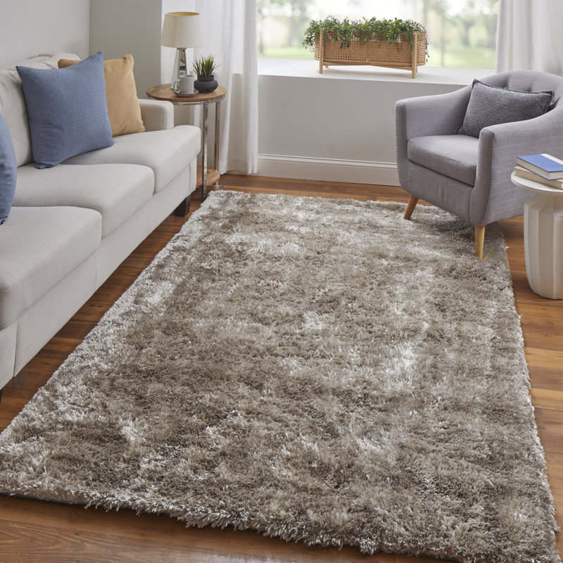 Tapis de zone taupe touffeté à la main Kennon, Rectangle 5 pi x 8 pi