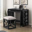 Ensemble de bureau et tabouret 3 pièces Bureau à roulettes avec roulettes, 2 ports de chargement