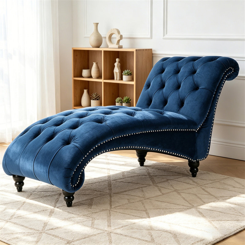 Tufted Armless Chaise Lounge
