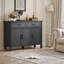 Buffet avec 2 tiroirs et armoires, buffet de style classique avec tablettes réglables pour le salon, la cuisine et la salle à manger-1623056356-1643462406