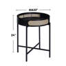 Dakota Fields Round End Table With Open Tabletop, Black Metal Legs ...