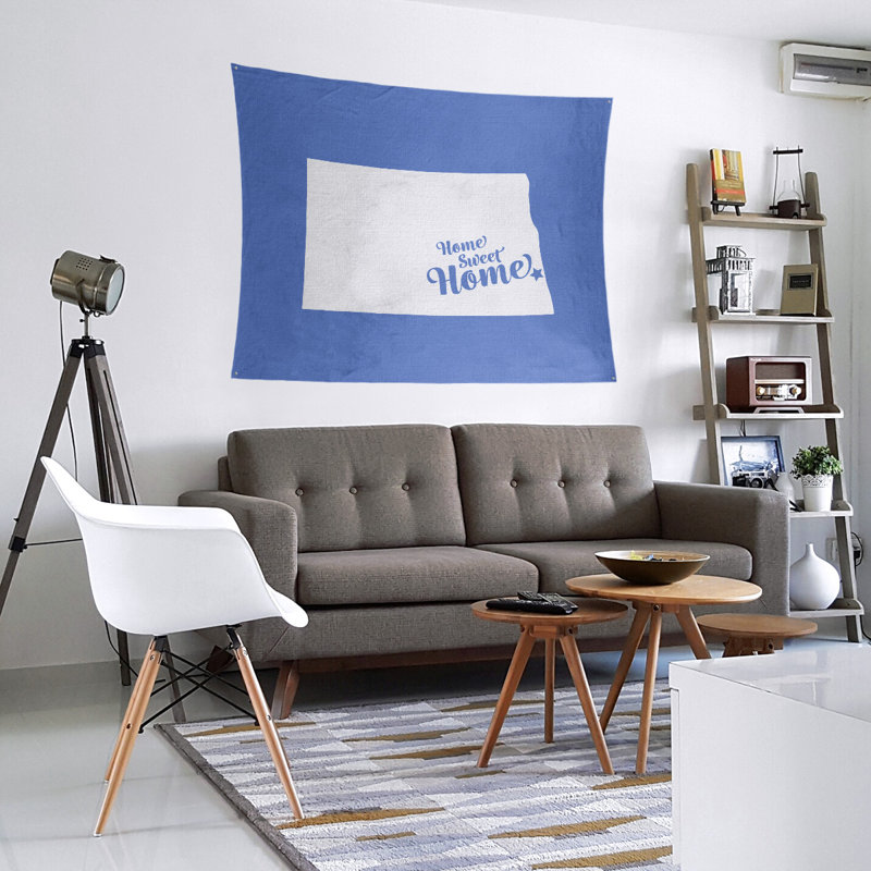 Tapisserie Home Sweet Fargo, H 27,5 po x l 37,5 po, Bleu
