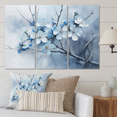 " Apple Blossom Monochromatic Elegance VII " 3 - Pieces