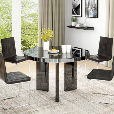Scratch-resistant Faux Marble Dining Table For Chic Interiors