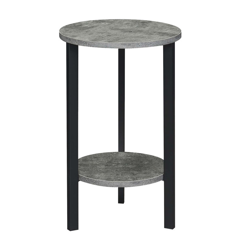 Support à plantes rond Migues, H 23,75 po x L 15 po x l 15 po, Ciment / noir