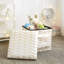 Repose-pieds large avec rangement Miel 15-536776956