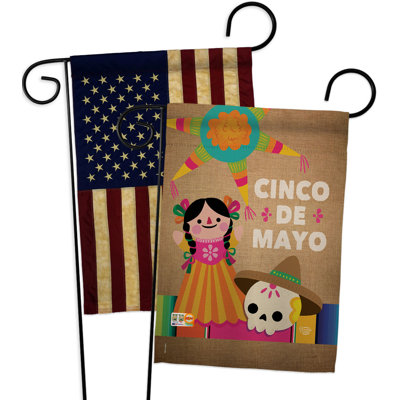 Drapeau de jardin 19 x 13 po Cinco De Mayo