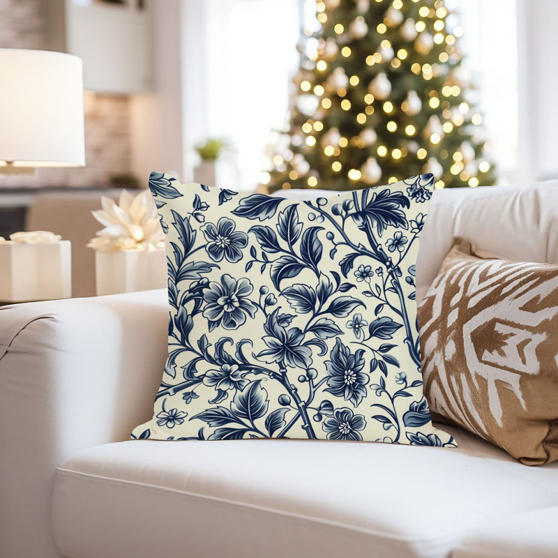 Botanical William Morris Blue Plants Damask Pattern VII Classic