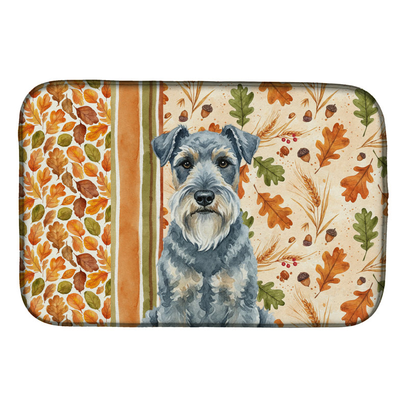 Kerry Blue Terrier Heirloom Fall Dish Drying Mat
