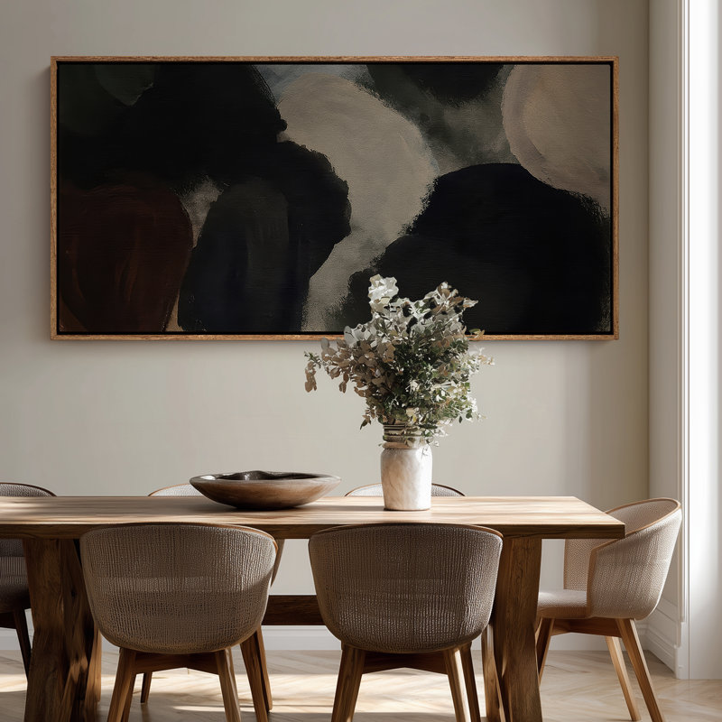 Très grand art mural rétro encadré pour art classique, H 30 po x l 60 po, Naturel