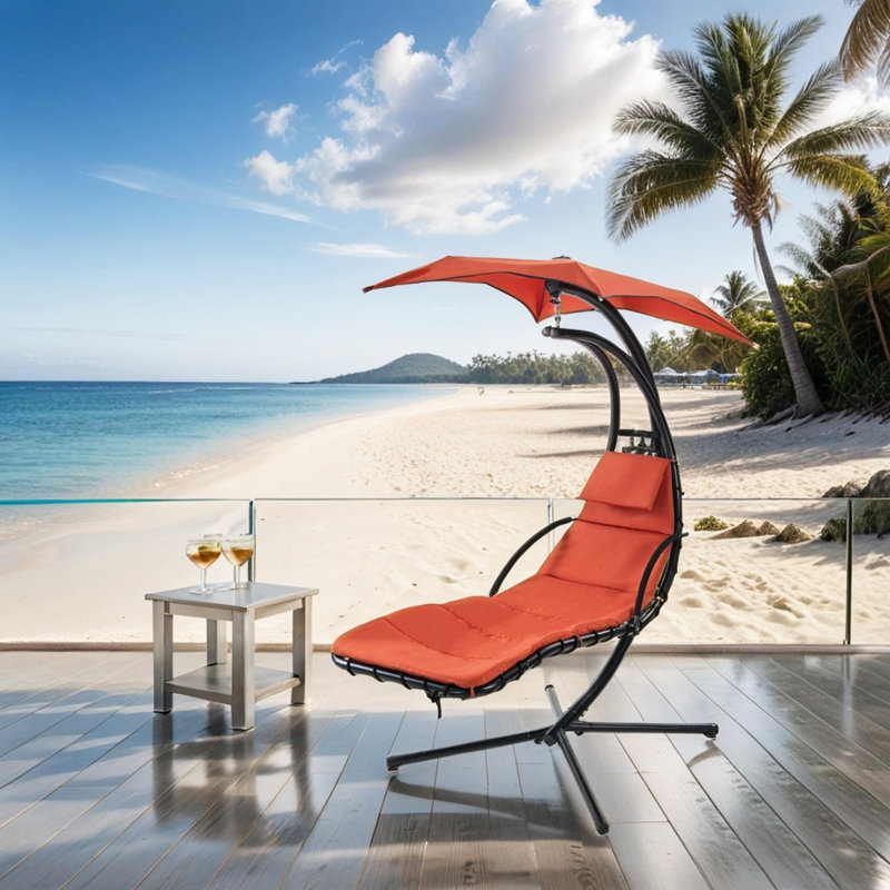 Chaise longue suspendue 1 personne Josian, Rouge