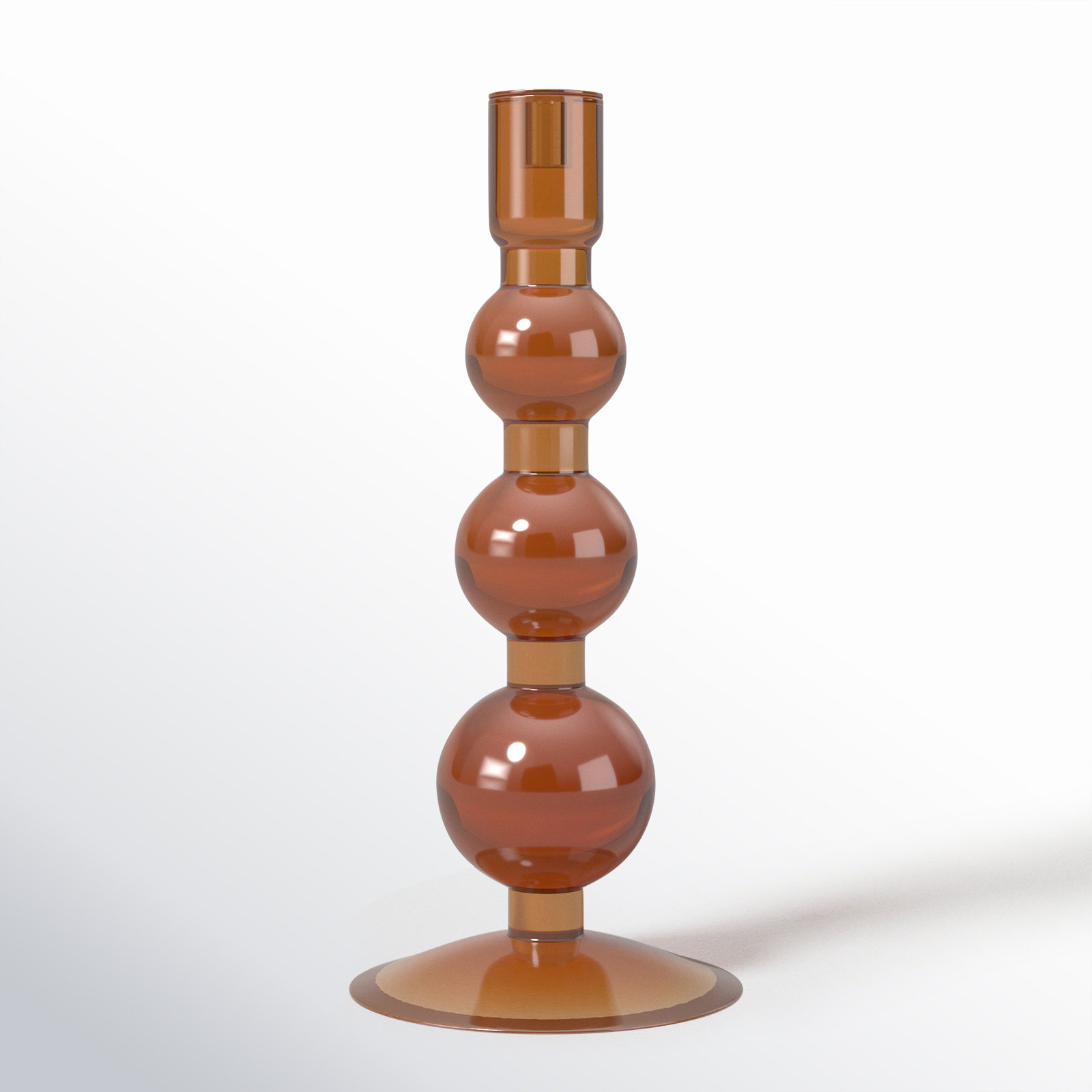 Geri Recycled Glass Candle Holder, Red, 13.4" H x 5.51" W x 5.51" D