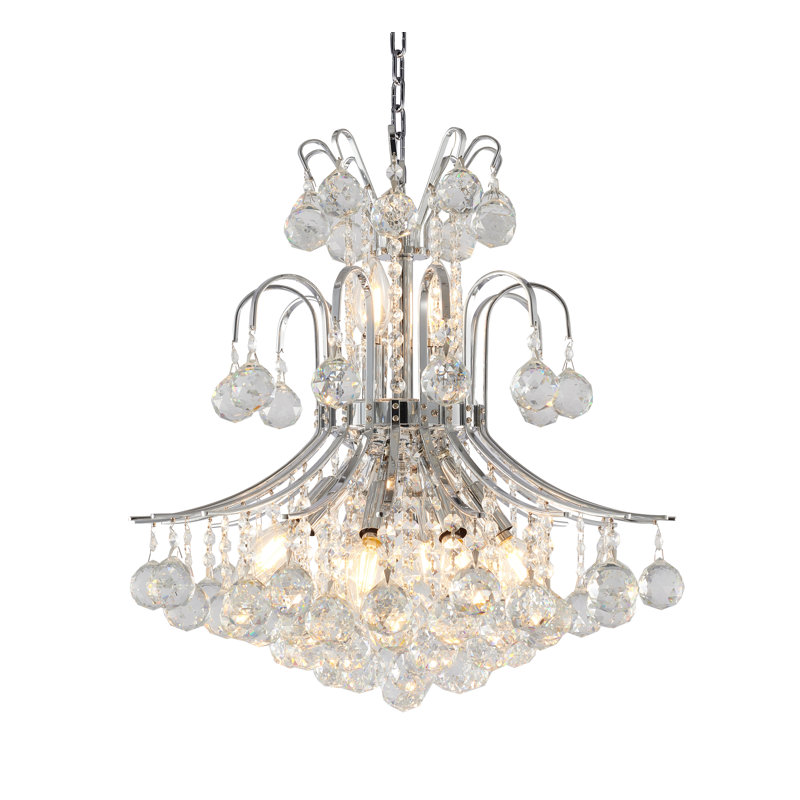 Lustre en cristal 10 lumières Traditional, Chrome