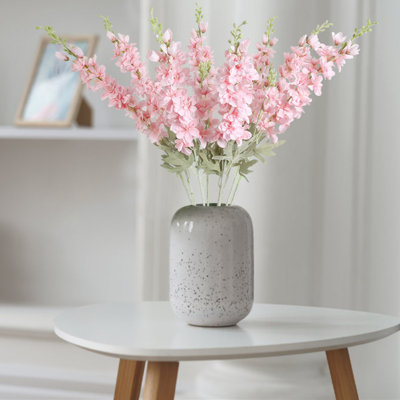 6 pièces de fleurs artificielles Delphinium pour grand vase Larkspur Faux fleurs 33,5 po Tiges longues fleurs en soie artificielle pour la maison de mariage Baby Shower Arrangement floral Centre de table