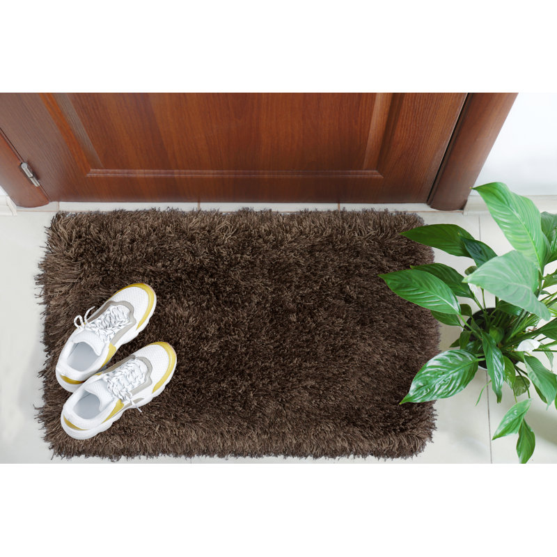 Tapis brun touffeté à la main Petrey, Rectangle de 2 pi x 3 pi