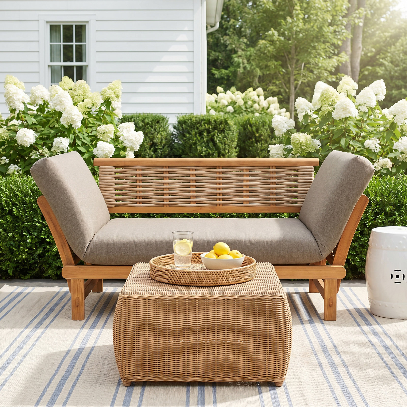 Decatur 79" Sunbrella® Patio Daybed, Cast Shale Sunbrella®