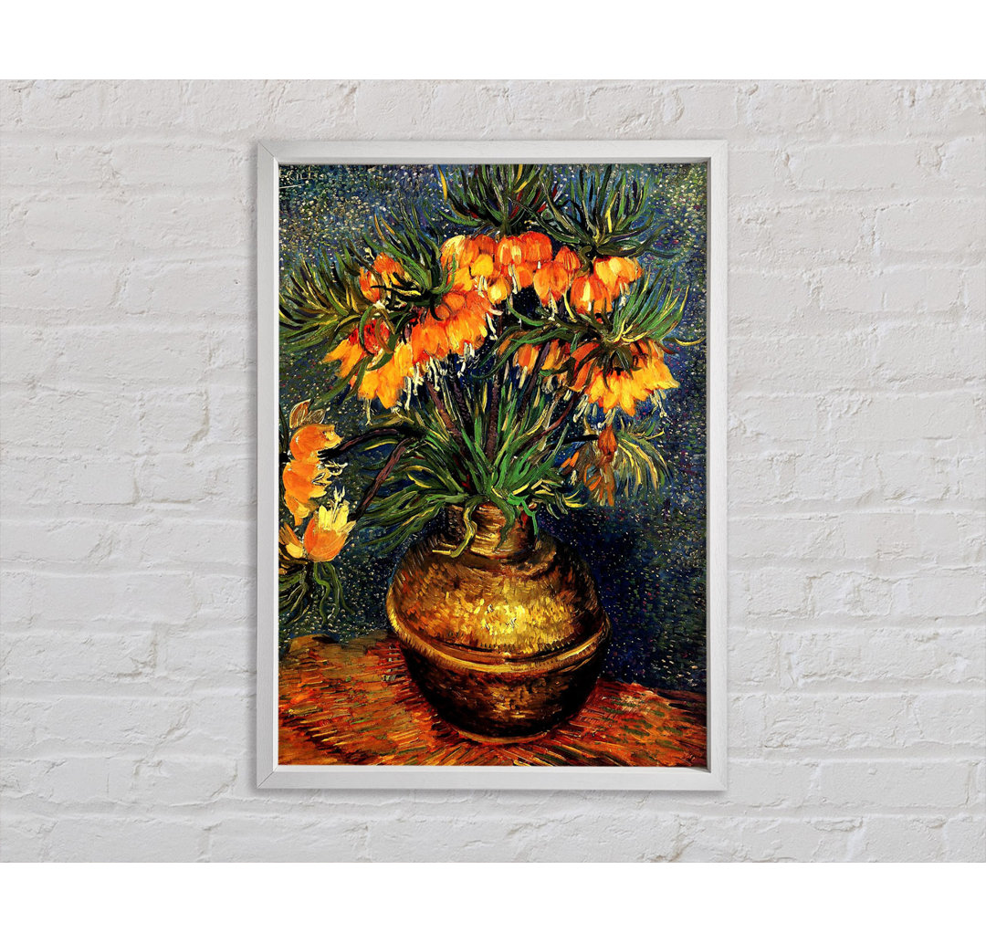 Van Gogh Fritillaries in a Copper Vase - Einzelner Bilderrahmen Kunstdrucke auf Leinwand