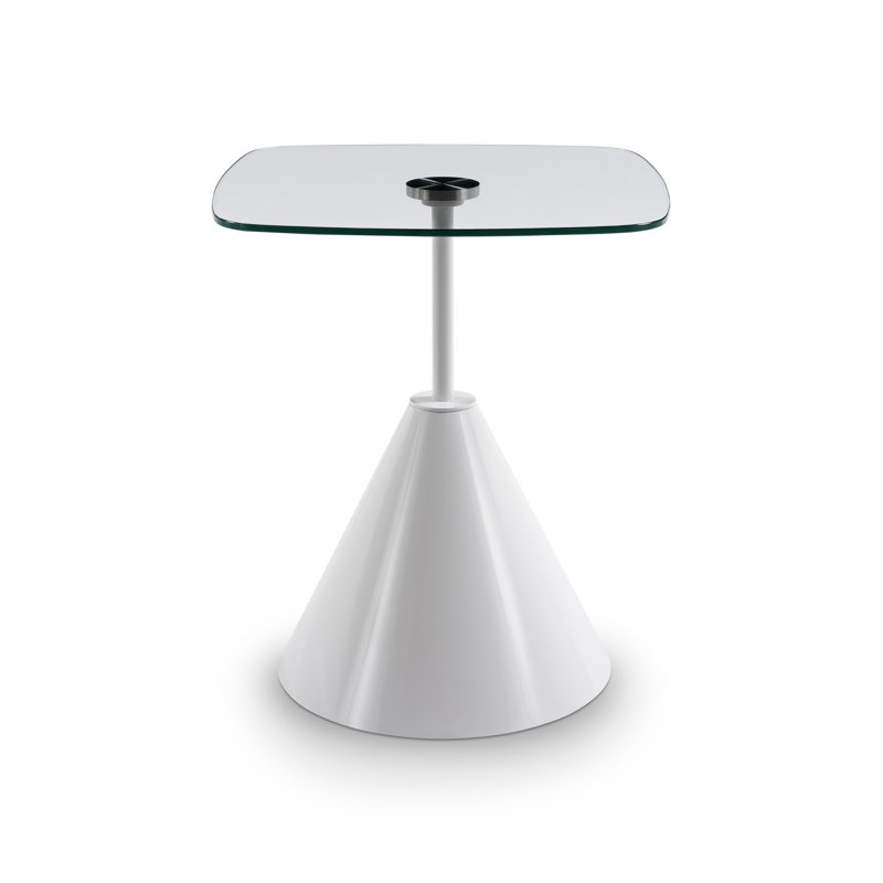 Millfield Pedestal End Table, Brown, Brass