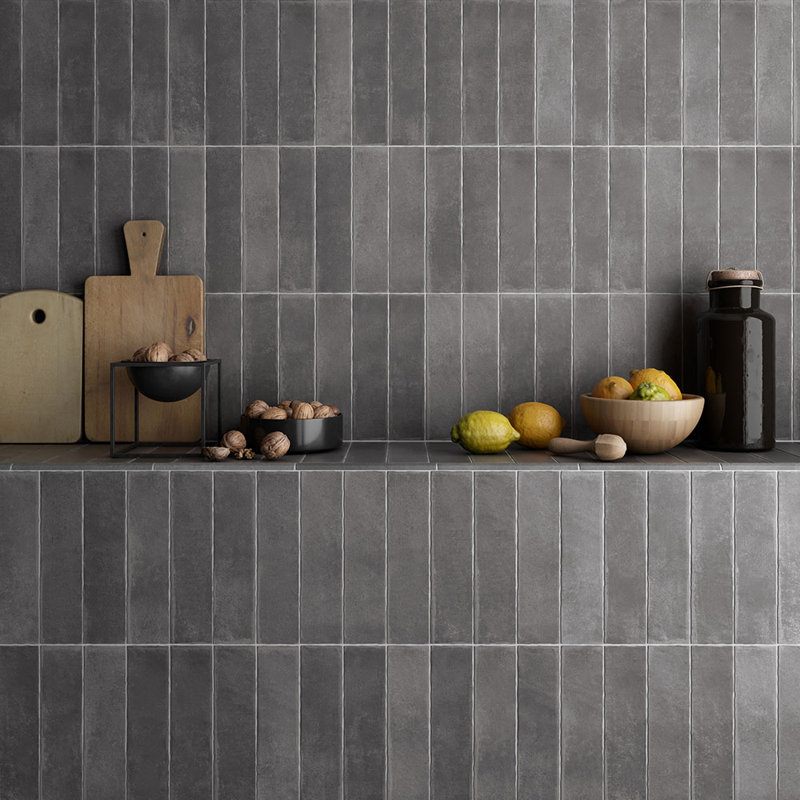 Fusion 2.5X10 Porcelain Wall and Floor Tile,  Dark