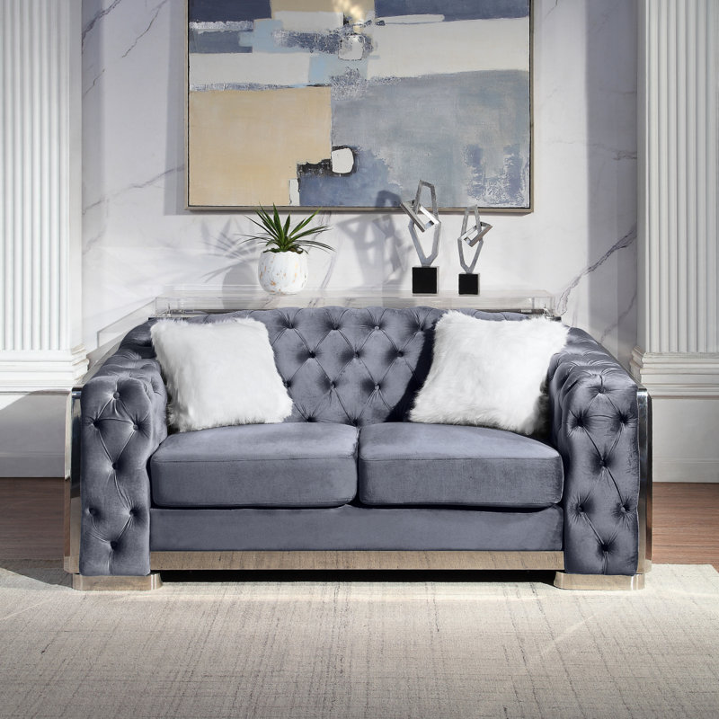 Causeuse rembourrée Modern, Gris