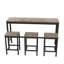 Table de salle à manger de style moderne, table de salle à manger de style pub, ensemble de table de salle à manger longue avec 3 tabourets-949811396