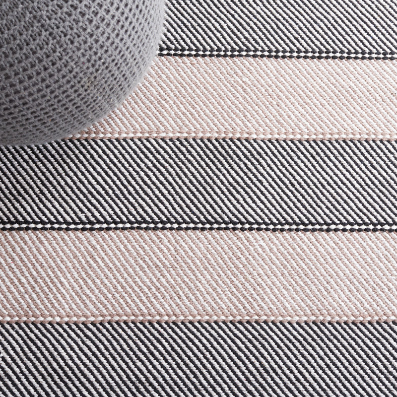 Striped Kilim Flat Weave Cotton Striped Rug, Rectangle 3' x 5'