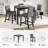 5-Piece Counter Height Square Dining Table Set with 4 Upholstered Chairs